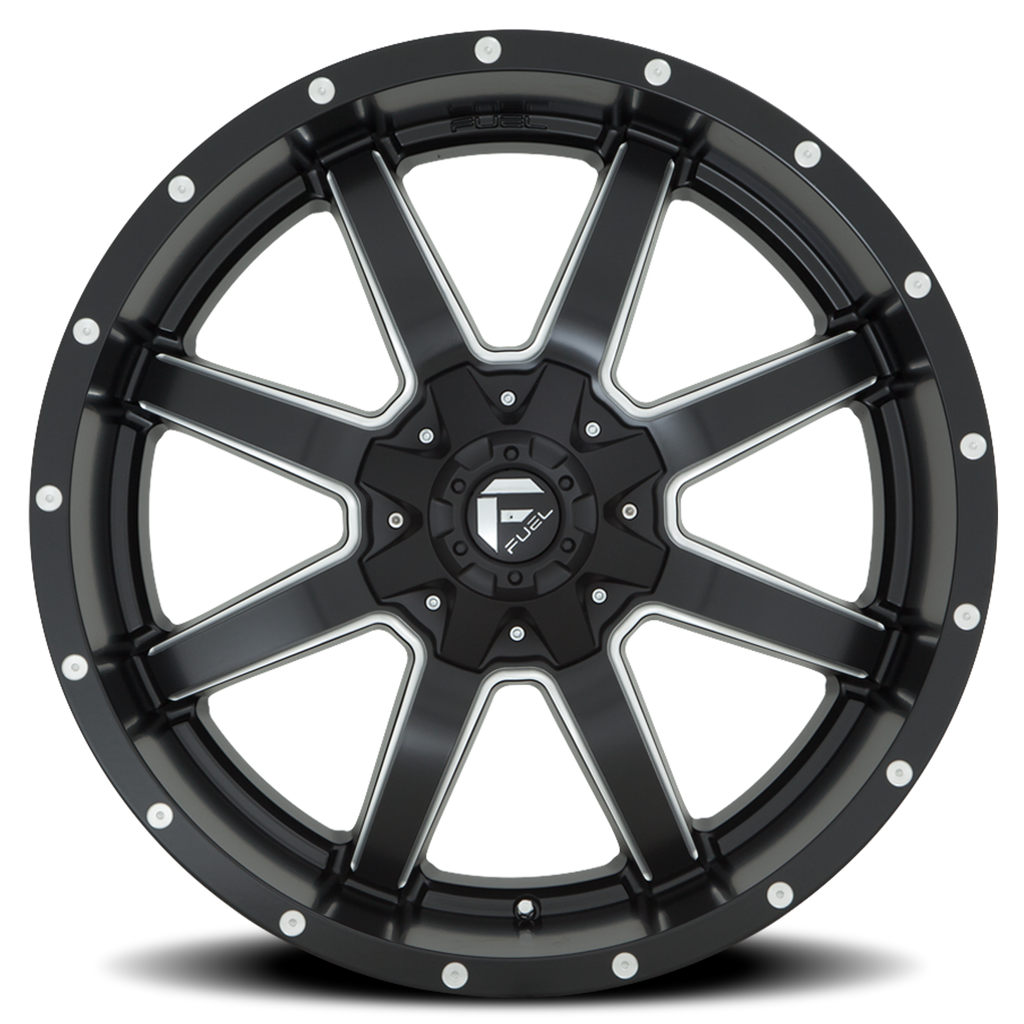 Aluminum Wheels 20X9 Maverick D538 Black/Milled Fuel Off Road Wheels
