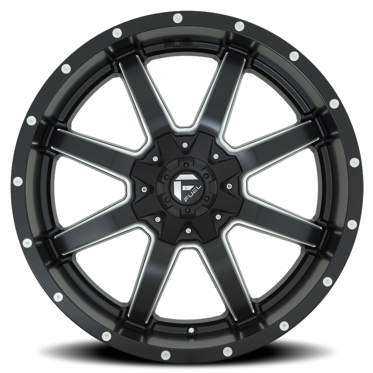 Aluminum Wheels 20X9 Maverick D538 Black/Milled Fuel Off Road Wheels