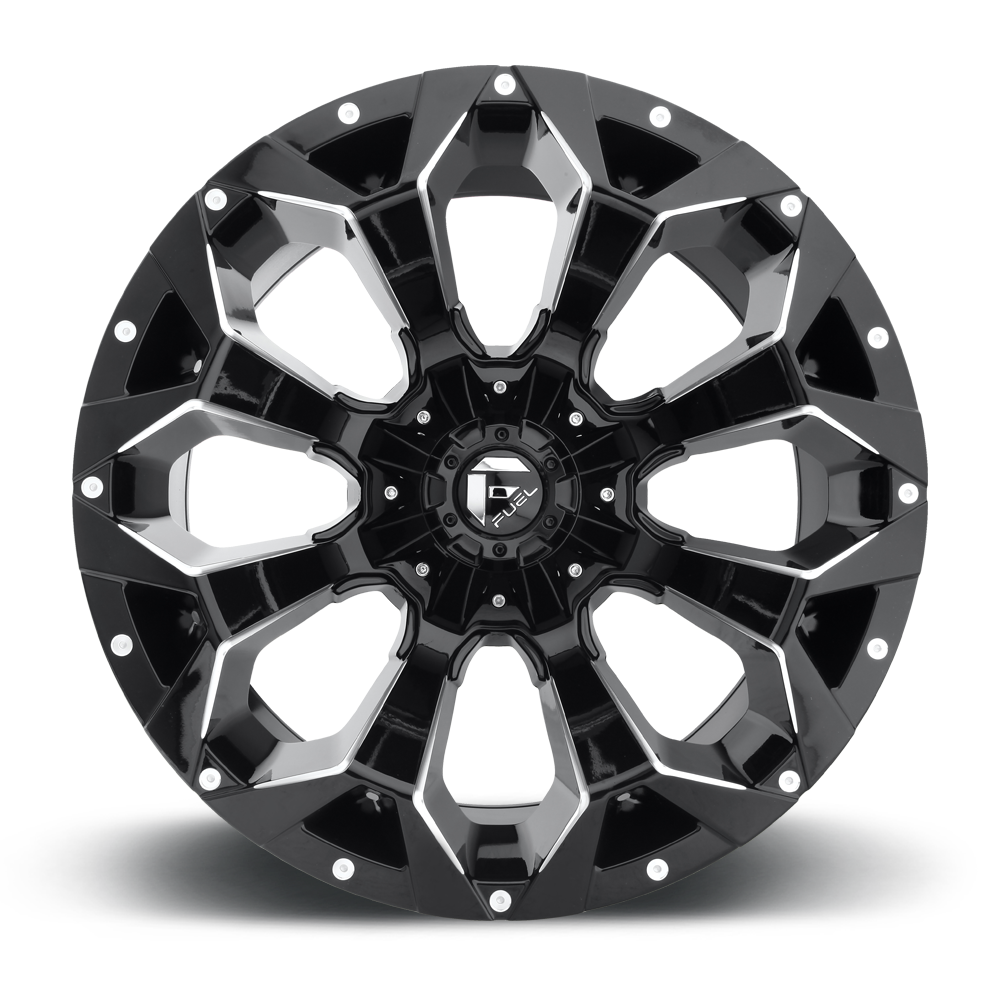 Aluminum Wheels 22X9.5 Assault D546 Matte Black Milled Fuel Off Road Wheels