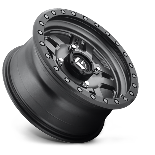 Aluminum Wheels 15X7 Anza UTV D558 Matte Anthracite Gray Black Ring Fuel Off Road Wheels