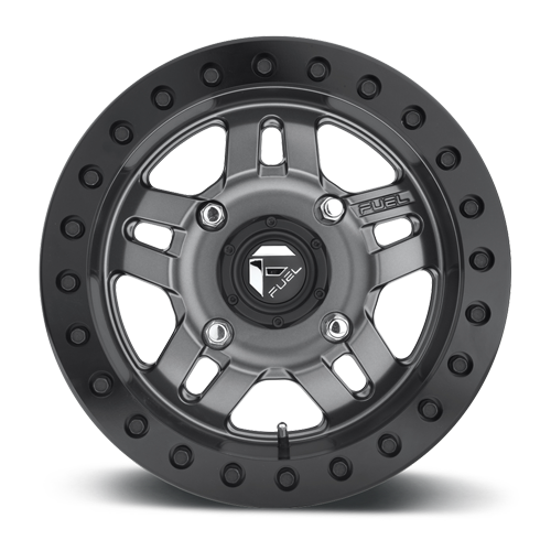 Aluminum Wheels 15X7 Anza UTV D558 Matte Anthracite Gray Black Ring Fuel Off Road Wheels