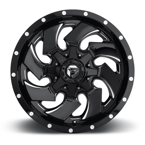 Aluminum Wheels 20X10 Cleaver D574 Gloss Black/Milled Fuel Off Road Wheels