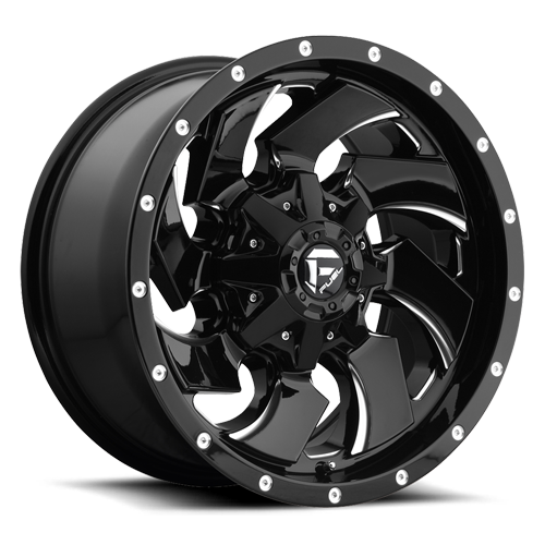 Aluminum Wheels 20X12 Cleaver D574 Gloss Black Milled Fuel Off Road Wheels