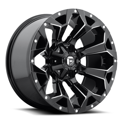 Aluminum Wheels 17X9 Assault D576 Gloss Black/Milled Fuel Off Road Wheels