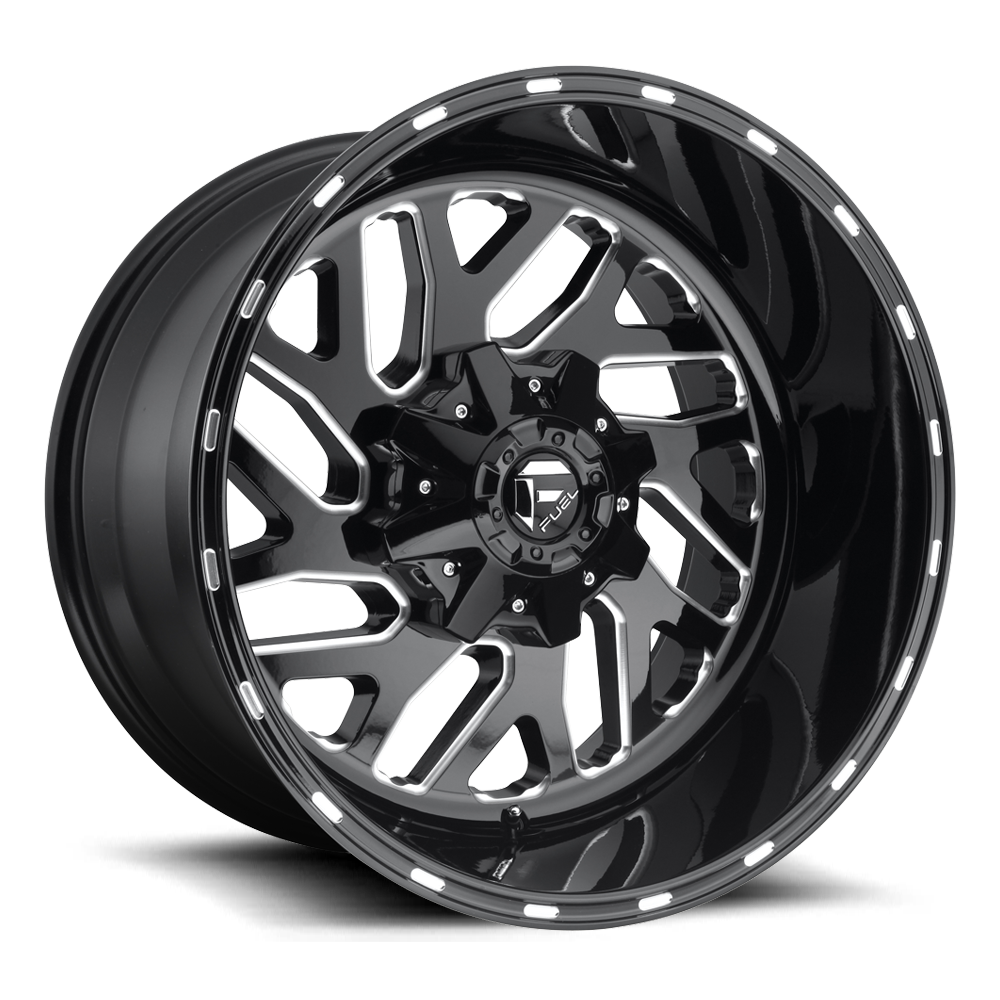 Aluminum Wheels 20X12 Triton D581 Gloss Black/Milled Fuel Off Road Wheels