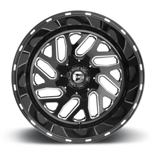 Aluminum Wheels 20X9 Triton D581 Gloss Black Milled Fuel Off Road Wheels