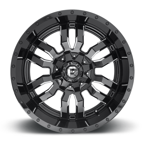 Aluminum Wheels 20X9 Sledge D595 5 On 139.7/5 On 150 Gloss Black Milled 110.1 Bore 1 Offset Fuel Off Road Wheels