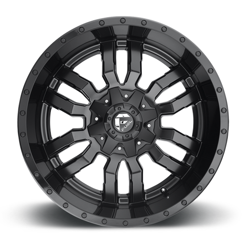 Aluminum Wheels 18X9 Sledge D596 6 On 135/6 On 139.7 Matte Black/Gloss Black Lip 106.1 Bore -12 Offset Fuel Off Road Wheels