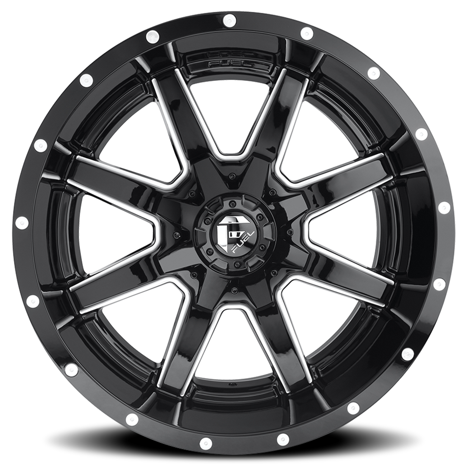 Aluminum Wheels 18X9 Maverick D610 Gloss Black/Milled Fuel Off Road Wheels