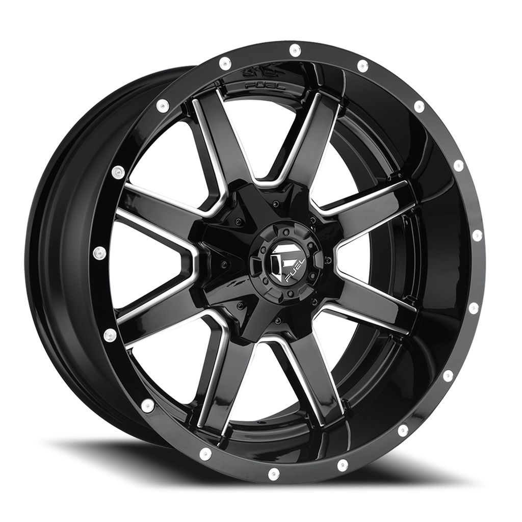Aluminum Wheels 20X9 Maverick D610 Gloss Black/Milled Fuel Off Road Wheels
