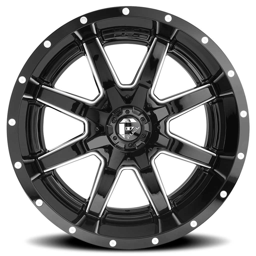Aluminum Wheels 20X9 Maverick D610 Gloss Black/Milled Fuel Off Road Wheels