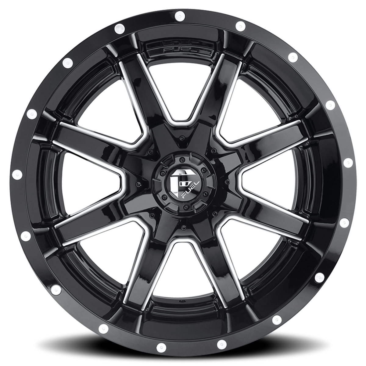 Aluminum Wheels 20X9 Maverick D610 Gloss Black/Milled Fuel Off Road Wheels