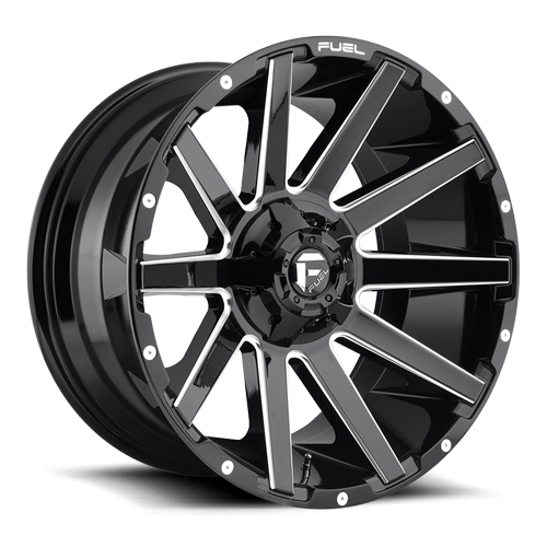 Aluminum Wheels 18X9 Contra D615 Gloss Black/Milled Fuel Off Road Wheels