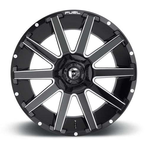 Aluminum Wheels 18X9 Contra D615 Gloss Black/Milled Fuel Off Road Wheels
