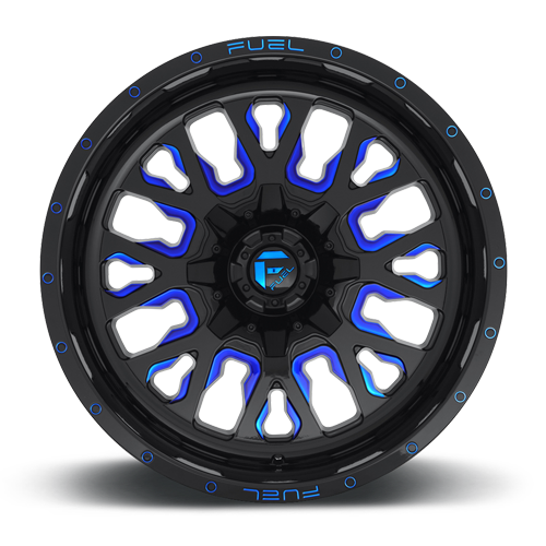 Aluminum Wheels 20X10 Stroke D645 Gloss Blue/Milled Fuel Off Road Wheels