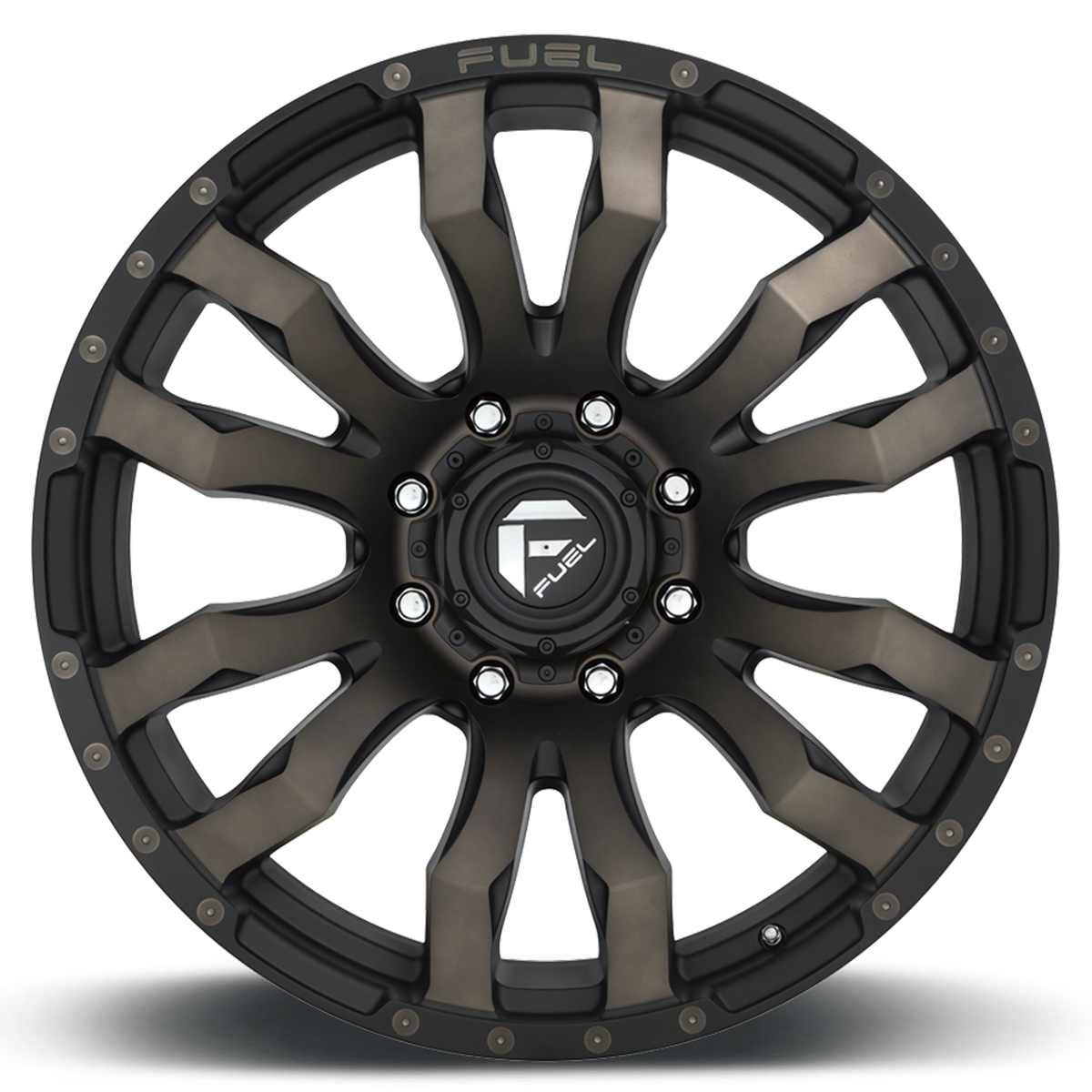 Aluminum Wheels 20X10 Blitz D674 Matte Black Double Dark Tint Fuel Off Road Wheels
