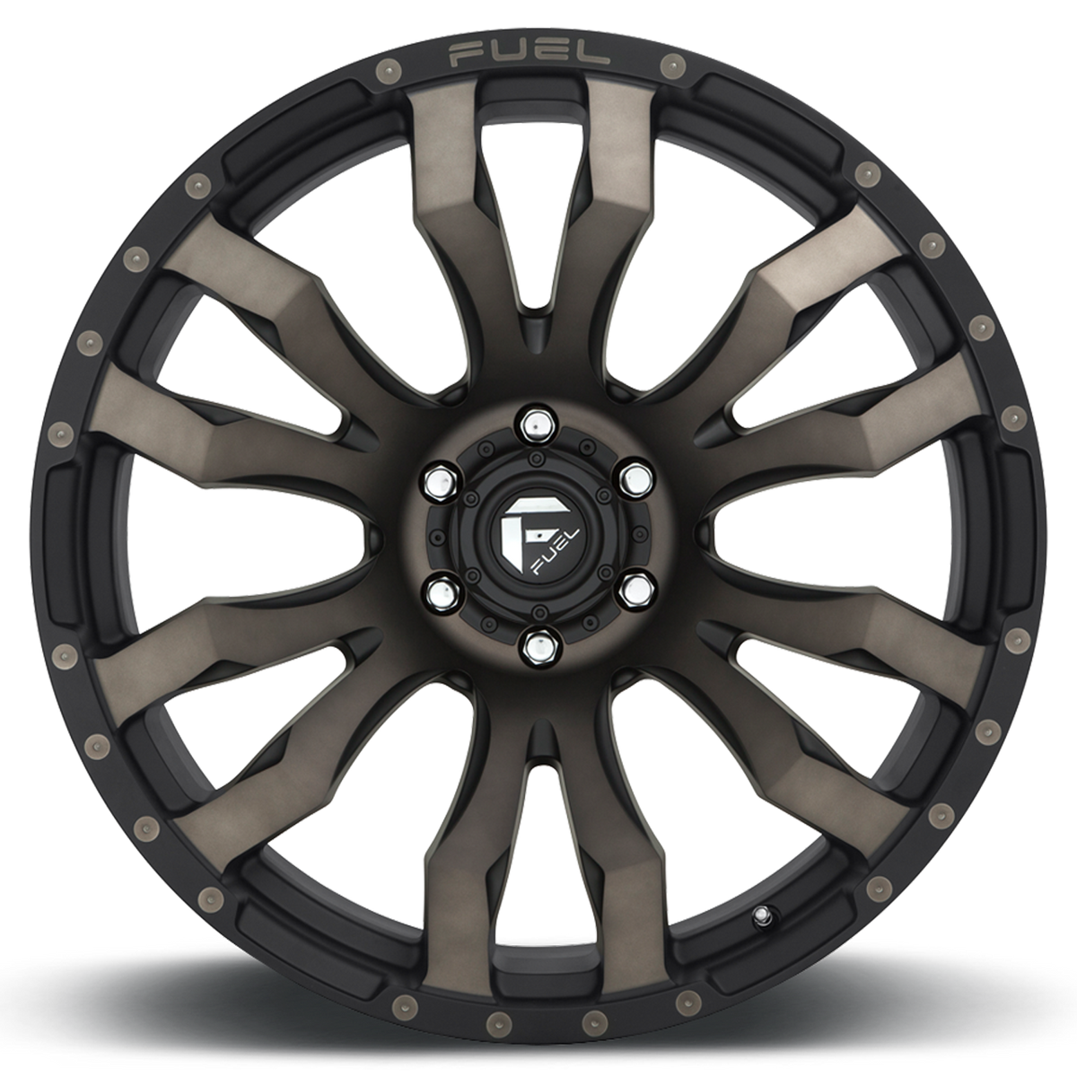Aluminum Wheels 20X10 Blitz D674 Matte Black Double Dark Tint Fuel Off Road Wheels