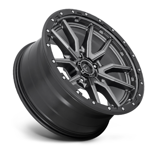 Aluminum Wheels 20X9 Rebel D680 Matte Gunmetal Gray Black Bead Ring Fuel Off Road Wheels