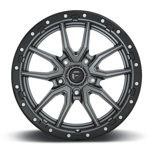 Aluminum Wheels 20X9 Rebel D680 Matte Gunmetal Gray Black Bead Ring Fuel Off Road Wheels