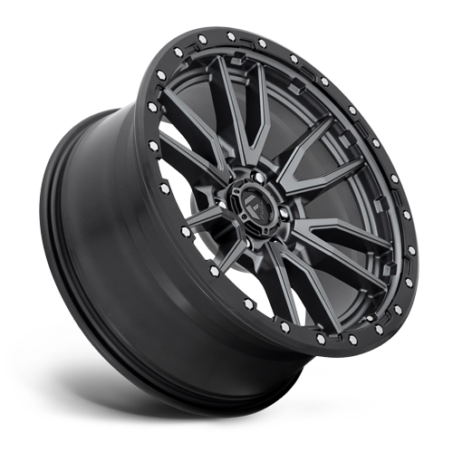 Aluminum Wheels 20X9 Rebel D680 Matte Gunmetal Gray Black Bead Ring Fuel Off Road Wheels