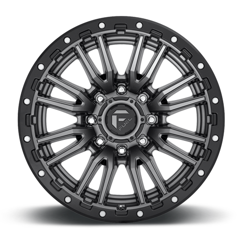 Aluminum Wheels 22X10 Rebel D680 Matte Gunmetal Gray Black Bead Ring Fuel Off Road Wheels