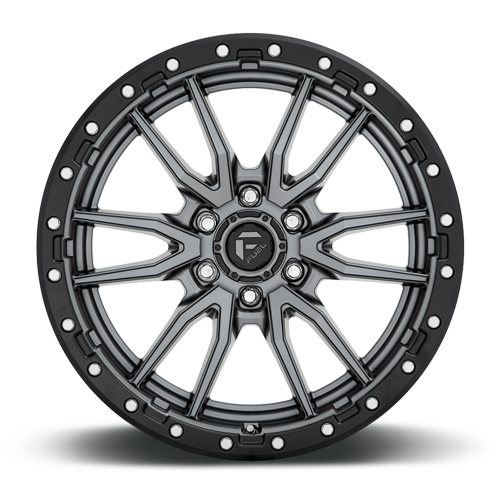 Aluminum Wheels 22X12 Rebel D680 Matte Gunmetal Gray Black Bead Ring Fuel Off Road Wheels