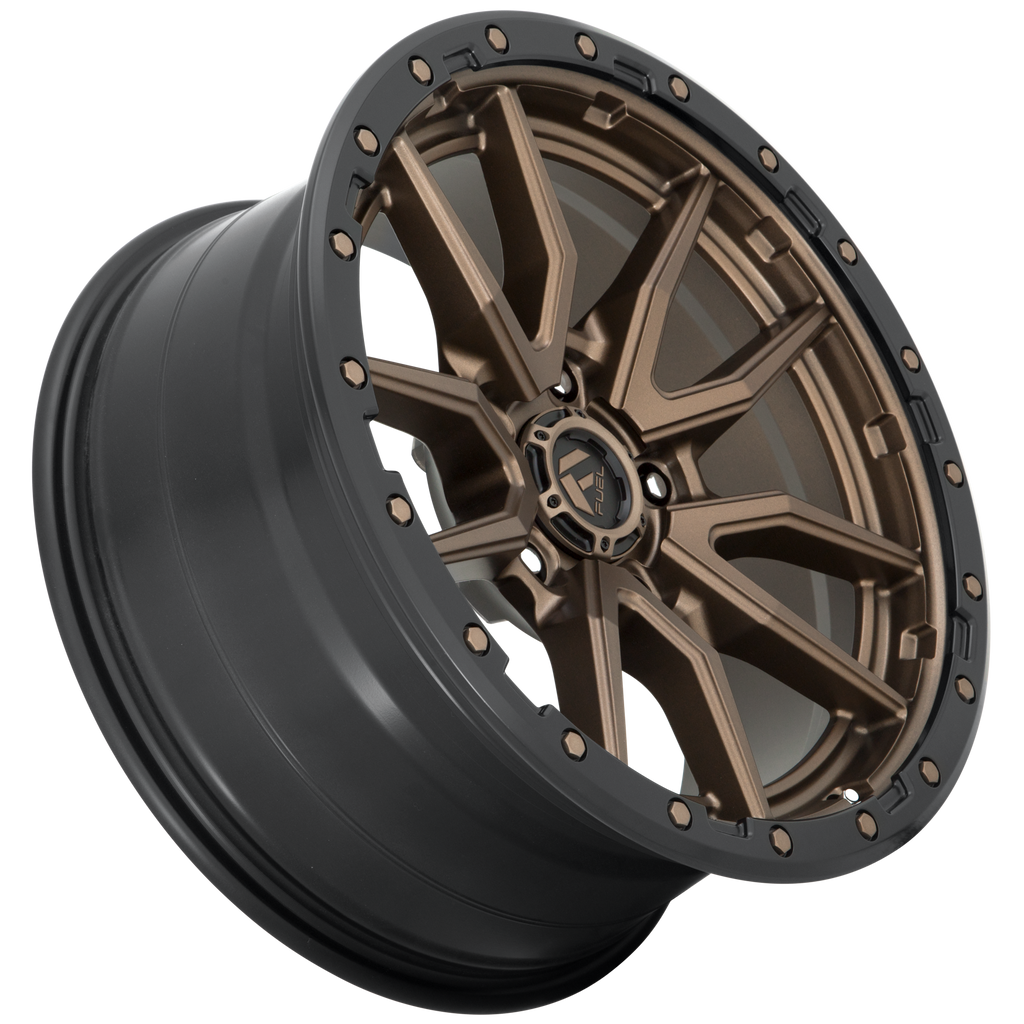 Aluminum Wheels 17X9 Rebel D681 Matte Bronze Black Bead Ring Fuel Off Road Wheels