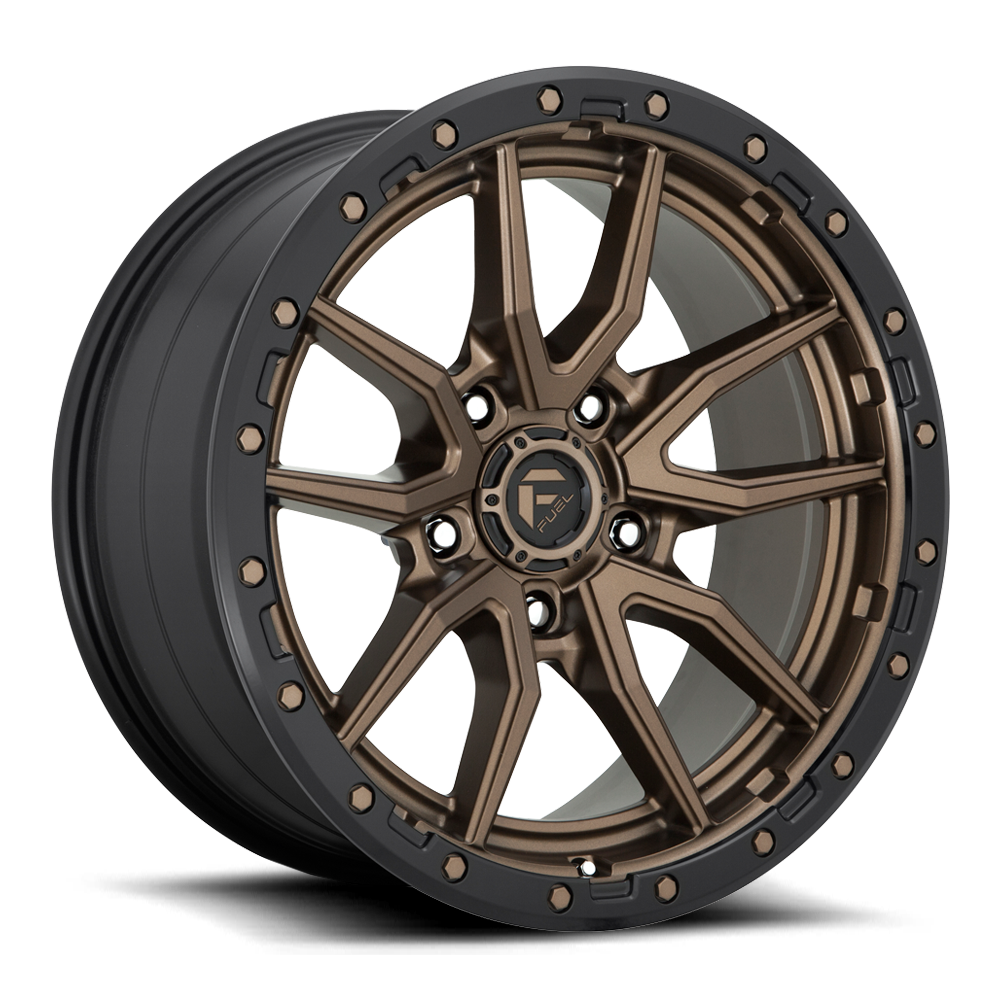 Aluminum Wheels 18X9 Rebel D681 Matte Bronze Black Bead Ring Fuel Off Road Wheels