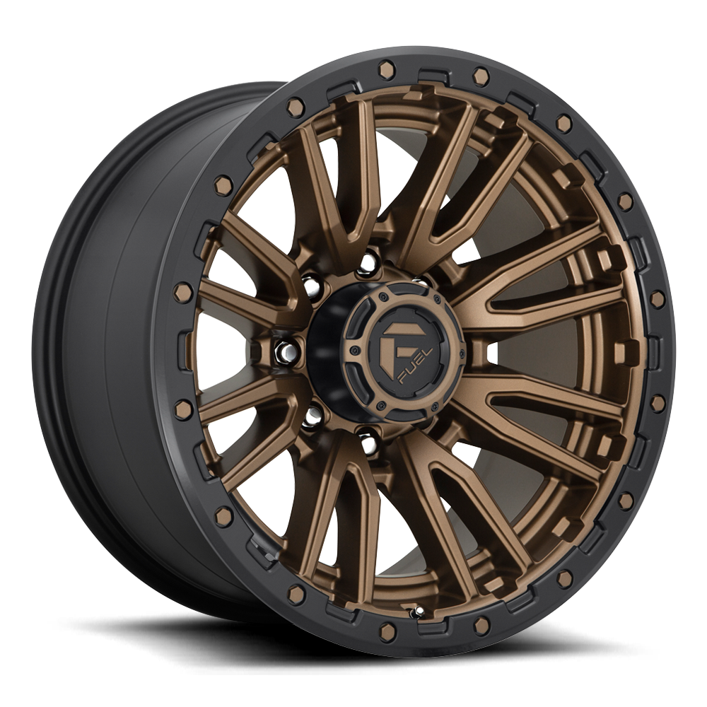 Aluminum Wheels 22X10 Rebel D681 Matte Bronze Black Bead Ring Fuel Off Road Wheels