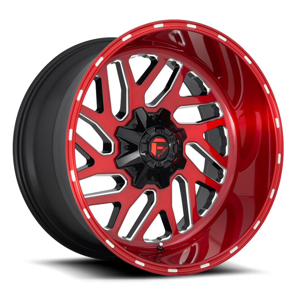 Aluminum Wheels 22X10 Triton D691 Candy Red/Milled Fuel Off Road Wheels