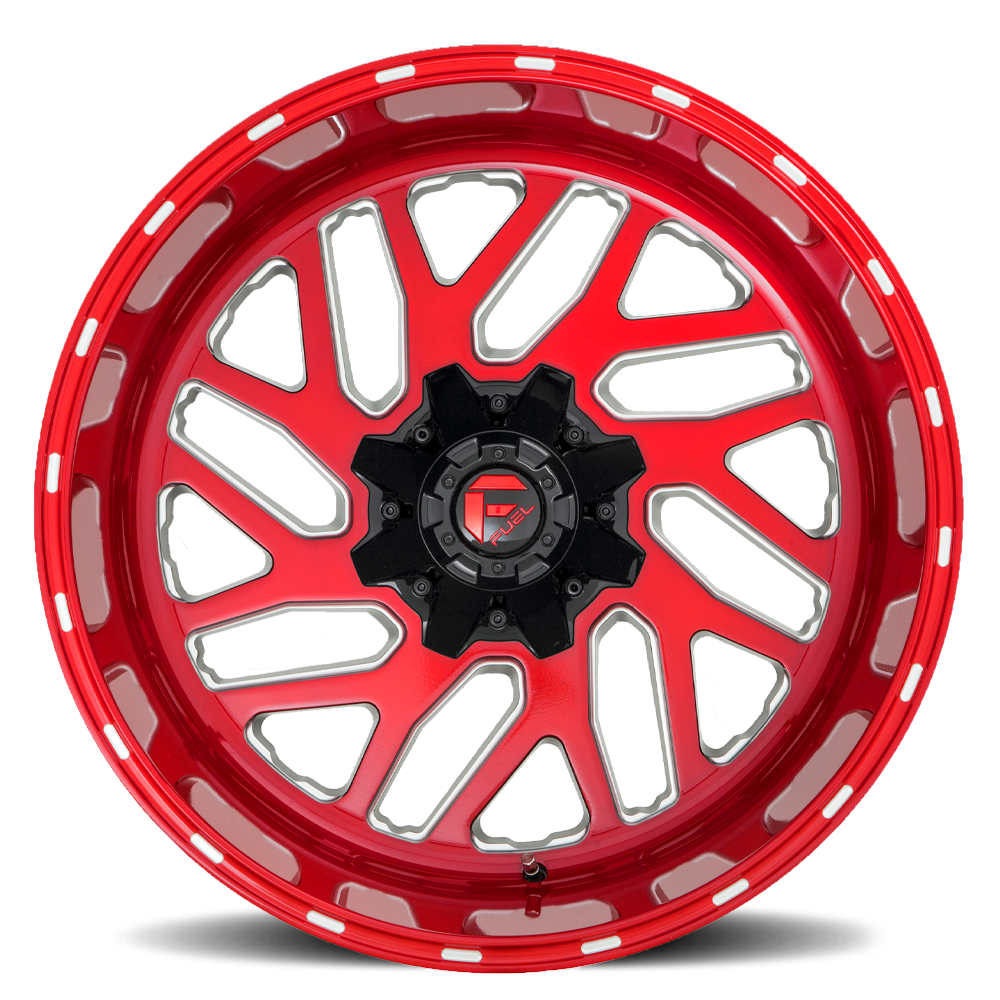 Aluminum Wheels 22X10 Triton D691 Candy Red/Milled Fuel Off Road Wheels