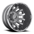 Dually Wheels 20X8.25 Blitz Dually D693 8 On 200 Brushed Gunmetal Gray Tinted Clear 142 Bore -202 Offset Multi Spoke Outer Dually Fuel Off Road Wheels
