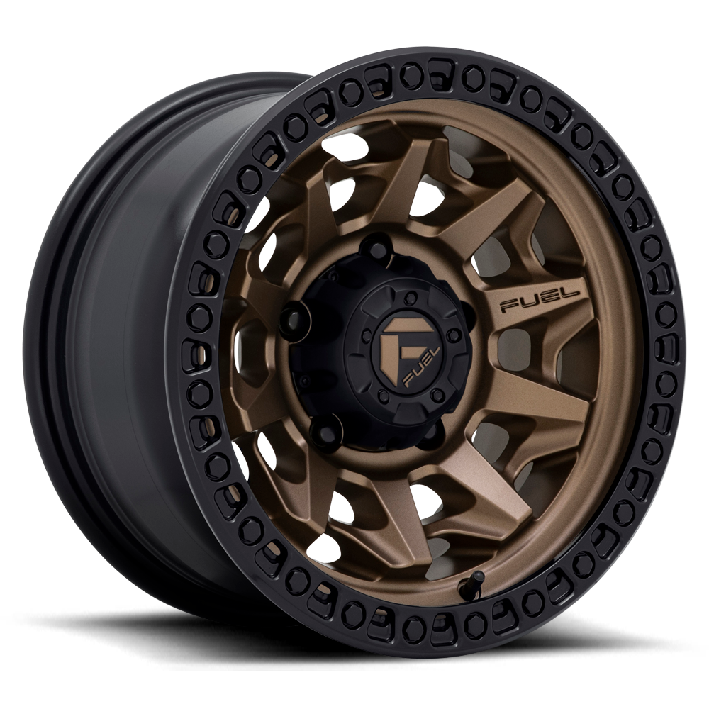 Aluminum Wheels 15X8 Covert D696 Matte Bronze Black Bead Ring Fuel Off Road Wheels