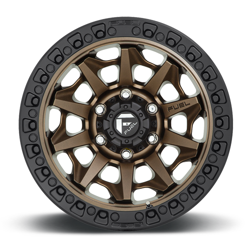 Aluminum Wheels 17X9 Covert D696 Matte Bronze Black Bead Ring Fuel Off Road Wheels