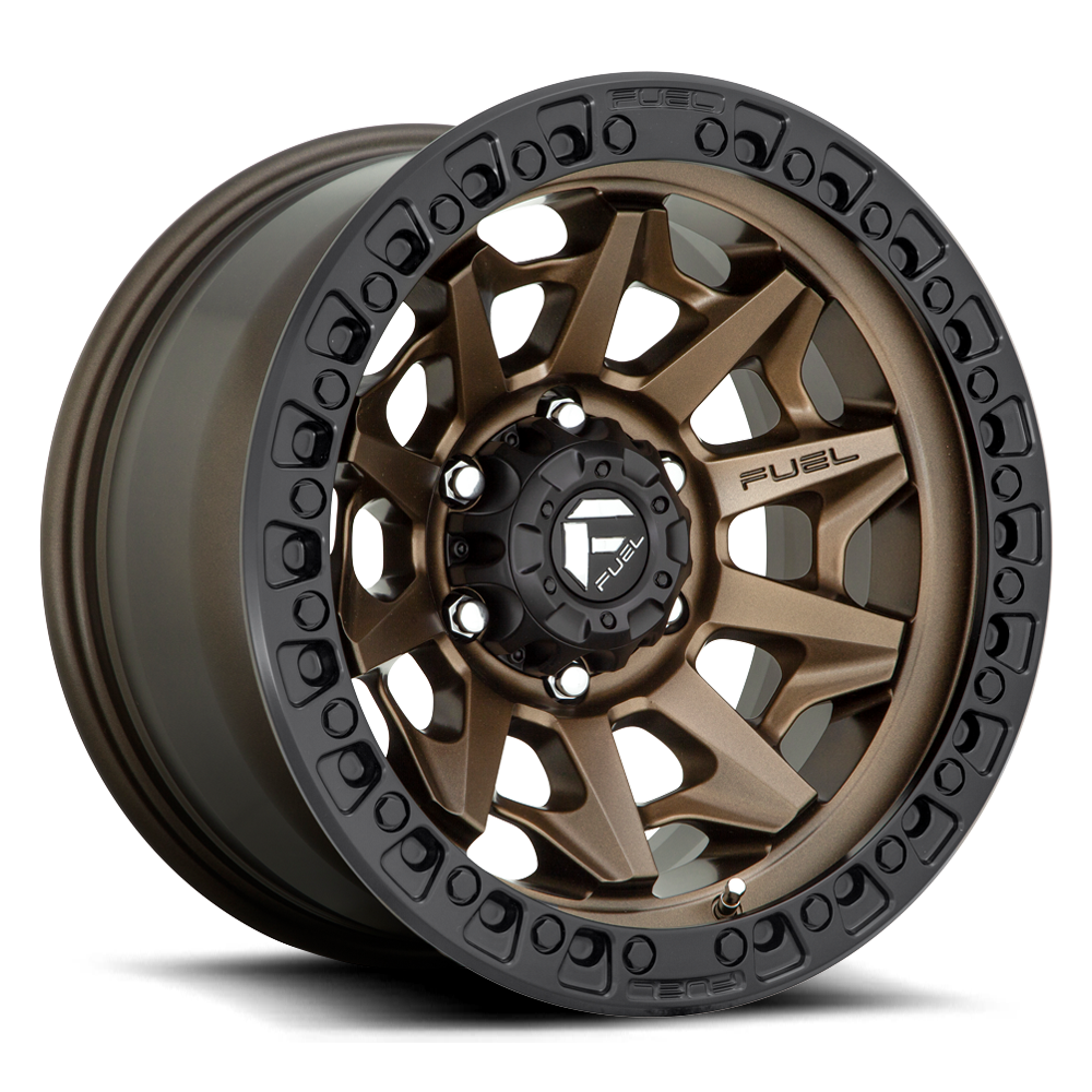 Aluminum Wheels 20X10 Covert D696 Matte Bronze Black Bead Ring Fuel Off Road Wheels