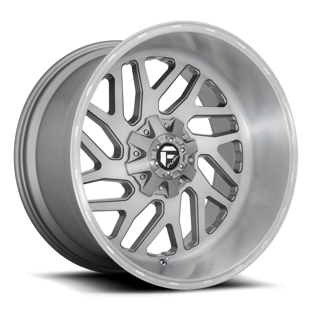 Aluminum Wheels 20X10 Triton Platinum D715 Brush Gunmetal Gray/Clear Tint Fuel Off Road Wheels