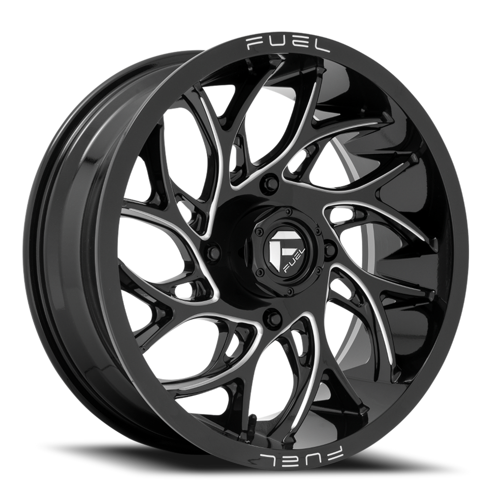 Aluminum Wheels 22X7 Runner UTV D741 Gloss Black Milled Fuel Off Road Wheels