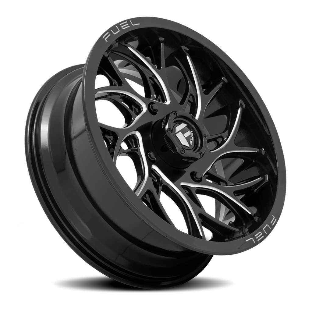 Aluminum Wheels 22X7 Runner UTV D741 Gloss Black Milled Fuel Off Road Wheels