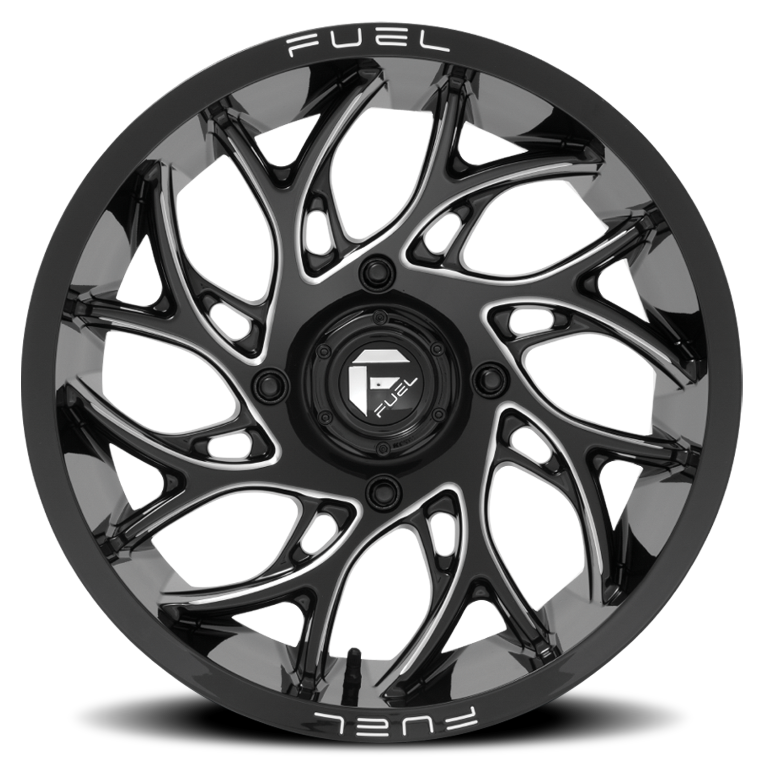 Aluminum Wheels 22X7 Runner UTV D741 Gloss Black Milled Fuel Off Road Wheels