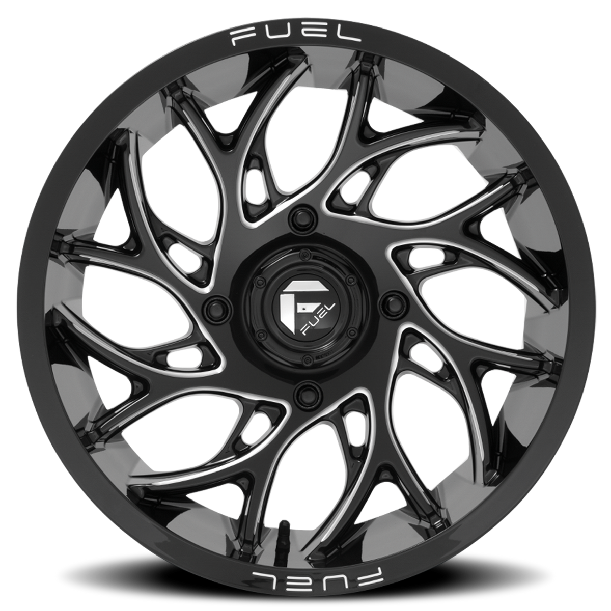 Aluminum Wheels 22X7 Runner UTV D741 Gloss Black Milled Fuel Off Road Wheels