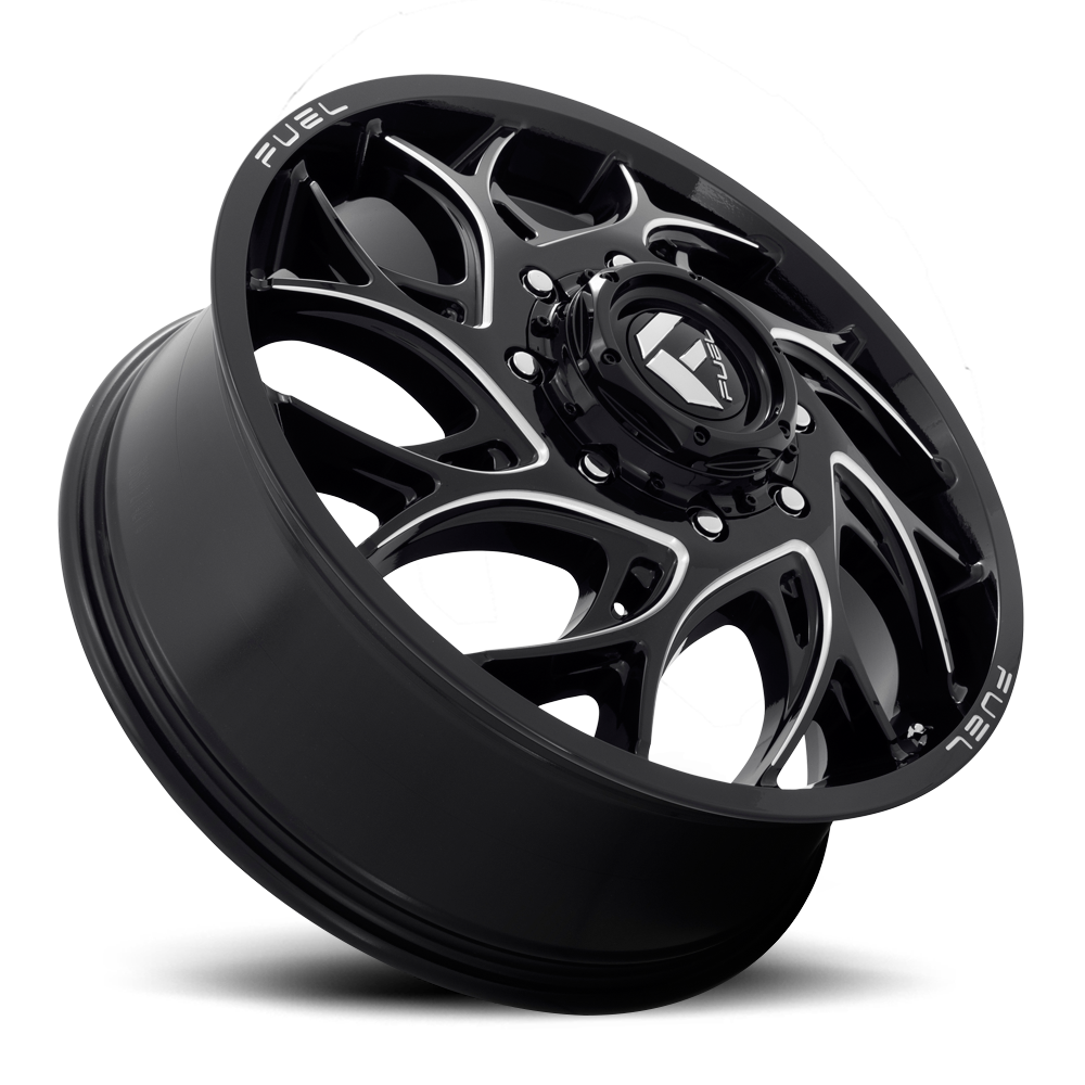 Dually Wheels 22X8.25 Runner Dually D741 Gloss Black Milled Fuel Off Road Wheels