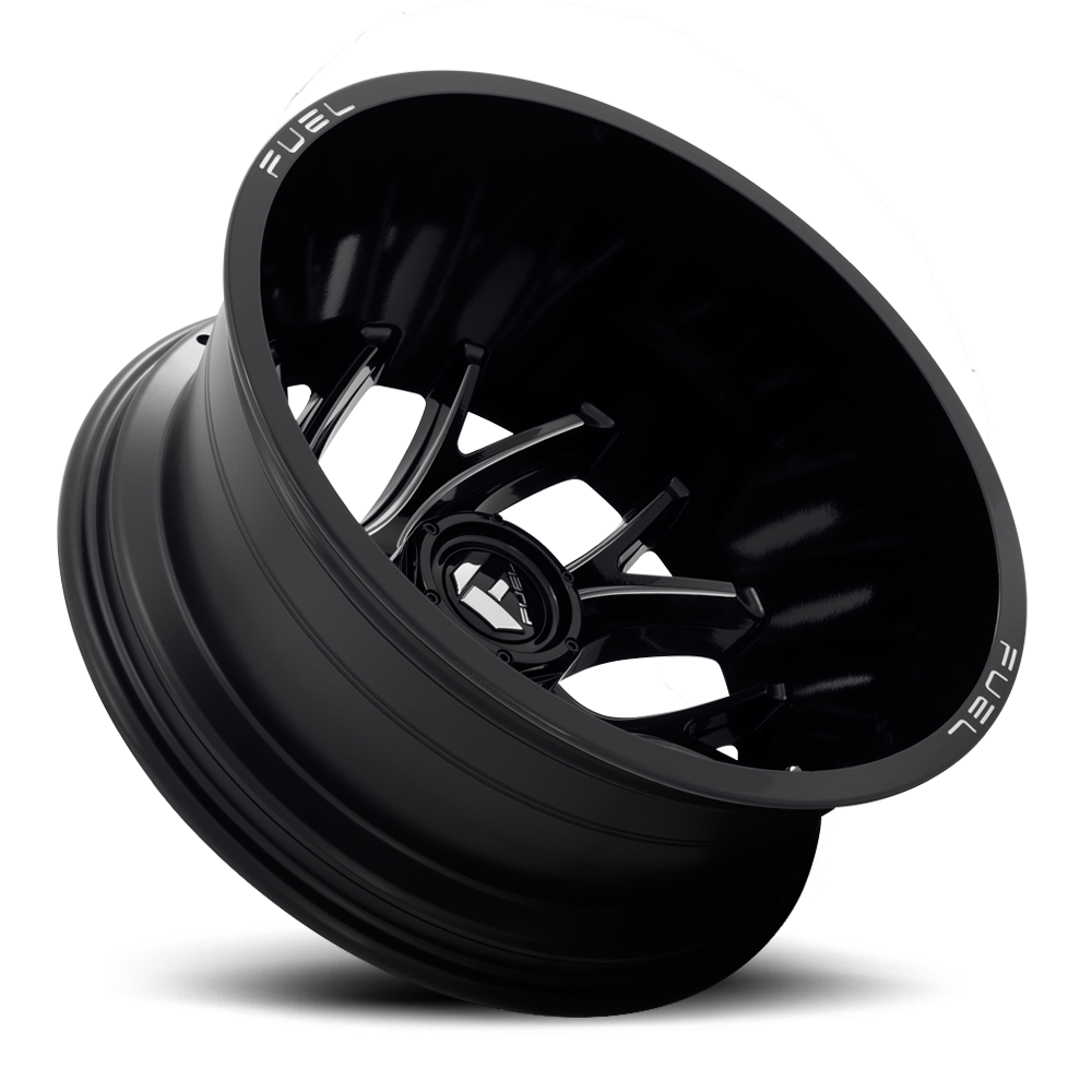 Dually Wheels 22X8.25 Runner Dually D741 Gloss Black Milled Fuel Off Road Wheels