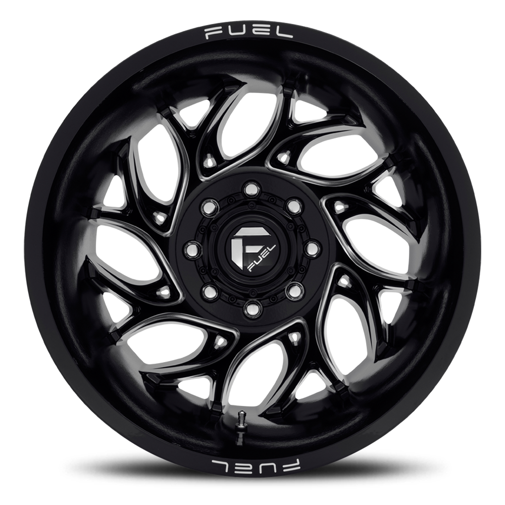 Dually Wheels 22X8.25 Runner Dually D741 Gloss Black Milled Fuel Off Road Wheels