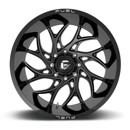 Aluminum Wheels 24X12 Runner D741 Gloss Black Milled Fuel Off Road Wheels