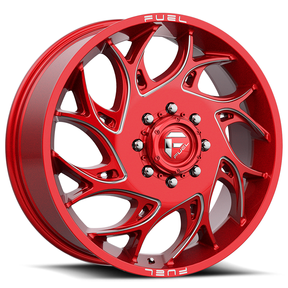 Dually Wheels 20X8.25 Runner Dually D742 Candy Red Milled Fuel Off Road Wheels