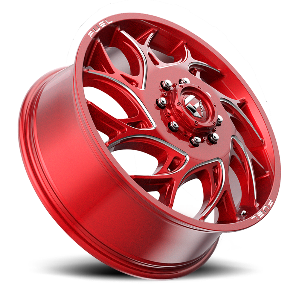 Dually Wheels 20X8.25 Runner Dually D742 Candy Red Milled Fuel Off Road Wheels