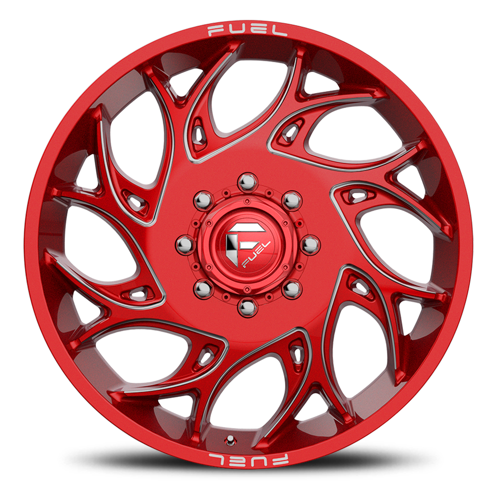 Dually Wheels 20X8.25 Runner Dually D742 Candy Red Milled Fuel Off Road Wheels