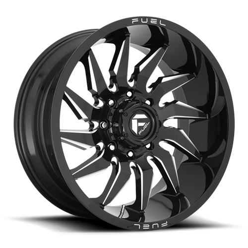 Aluminum Wheels 20X9 Saber D744 Gloss Black Milled Fuel Off Road Wheels
