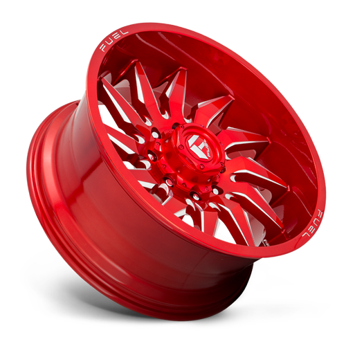 Aluminum Wheels 22X10 Saber D745 Candy Red Milled Fuel Off Road Wheels