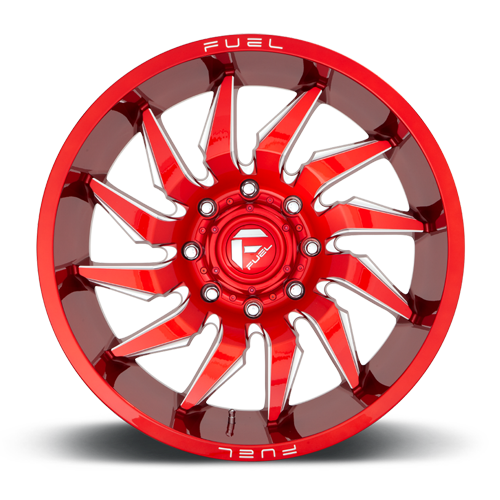 Aluminum Wheels 24X12 Saber D745 Candy Red Milled Fuel Off Road Wheels